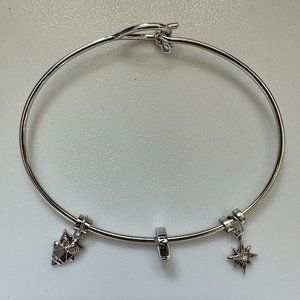 CORE™ Origami Owl 7.25” Polished Silver teardrop bangle with 3 mementos